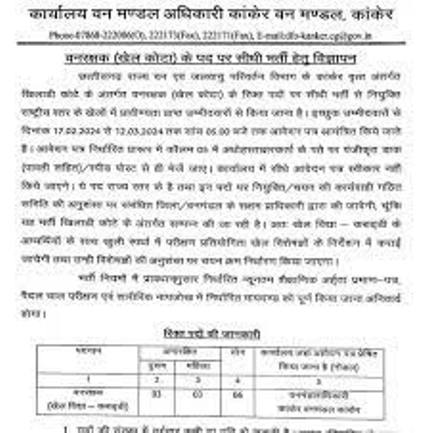 Important Dates Cg Forest Guard Vacancy 2024